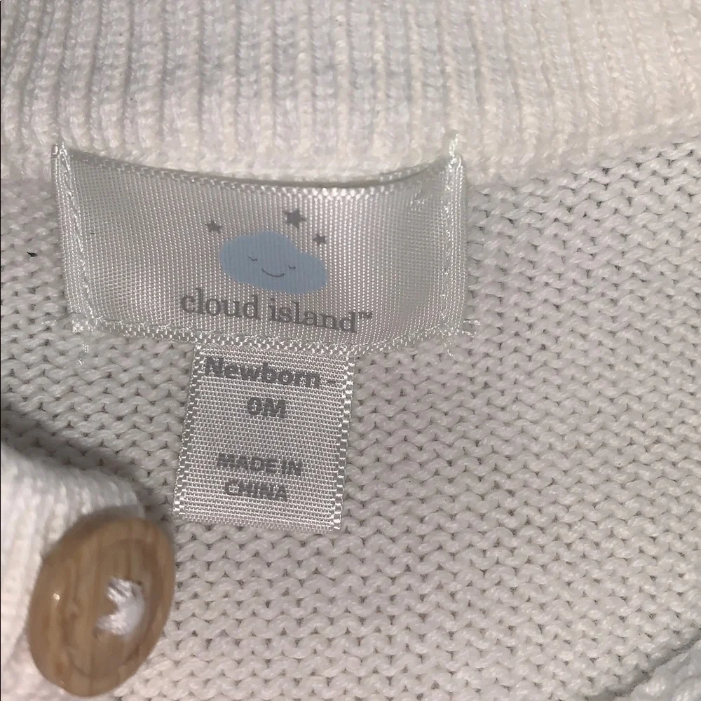 NWT Cloud Island Ivory Baby Sweater NB Newborn